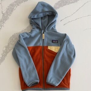 Patagonia Kids Blue and Rust Fleece Hoodie